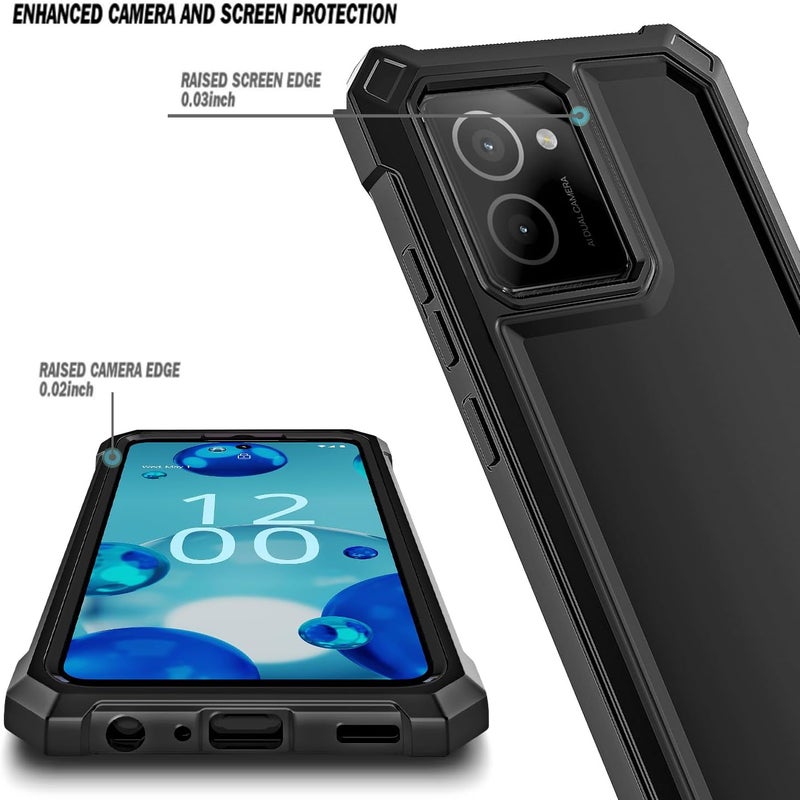 WDHD for HMD Vibe Phone Case with Tempered Glass Screen Protector, Full-Body Protective Shockproof Rugged Bumper Cover Case for Nokia HMD Vibe N159V TA-1590 (Black) - Image 2